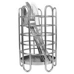 Load image into Gallery viewer, Home Basics Simplicity Collection Free-Standing Utensil and Cutlery Holder with Quick Draining Holes, Satin Chrome $7 EACH, CASE PACK OF 12
