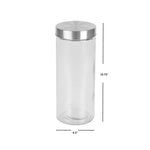 Load image into Gallery viewer, Home Basics  X-Large 67oz. Round Glass Canister with Air-Tight Metal Lid, Clear $4.00 EACH, CASE PACK OF 12
