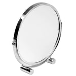 Load image into Gallery viewer, Home Basics Double Sided Tabletop and Countertop Portable Cosmetic Mirror, Chrome $8.00 EACH, CASE PACK OF 12