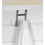 Load image into Gallery viewer, Home Basics Heavy Weight Brushed Satin Nickel Rust-Proof Over the Door Double Hook $6.00 EACH, CASE PACK OF 8