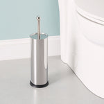 Load image into Gallery viewer, Home Basics Hide-Away and Splash Proof Polished Stainless Steel Toilet Brush with Non-Skid Hygienic Holder, Silver $4.00 EACH, CASE PACK OF 12
