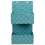 Load image into Gallery viewer, Home Basics 2 Tier  Polyester Woven  Hanging Organizer, Turquoise $8 EACH, CASE PACK OF 6
