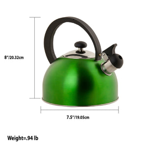 Home Basics 85 oz. Stainless Steel Whistling Tea Kettle - Assorted Colors