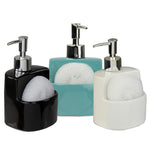 Load image into Gallery viewer, Home Basics 8 oz. Square Ceramic Soap Dispenser with Sponge - Assorted Colors
