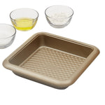 Load image into Gallery viewer, Home Basics Aurelia Non-Stick 11” x 3” Carbon Steel Square Baking Pan, Gold $4 EACH, CASE PACK OF 12