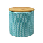 Load image into Gallery viewer, Home Basics Wave Small Ceramic Canister, Turquoise $4.00 EACH, CASE PACK OF 12