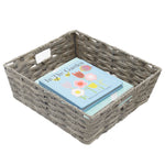 Load image into Gallery viewer, Home Basics Large Faux Rattan Basket with Cut-out Handles, Grey $10.00 EACH, CASE PACK OF 6