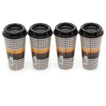 Load image into Gallery viewer, Home Basics 16 oz. 4-Pack of Reusable Plastic Coffee Cups With Lids, Brown $5.00 EACH, CASE PACK OF 28
