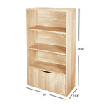 Load image into Gallery viewer, Home Basics 3 Tier Wood Bookcase with Doors, Natural $50.00 EACH, CASE PACK OF 1