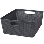 Load image into Gallery viewer, Home Basics Trellis Large Plastic Storage Basket with Cut-Out Handles - Assorted Colors
