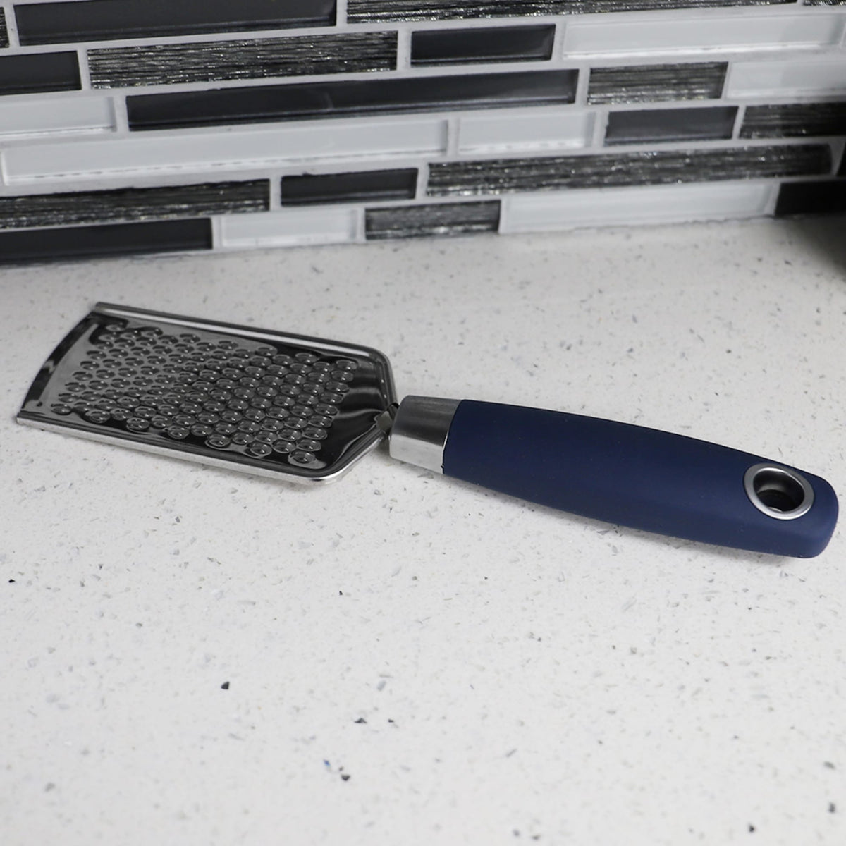 Home Basics Meridian Stainless Steel Mini Handheld Cheese Grater, Indigo, Blue