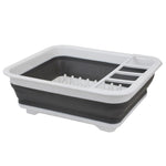 Load image into Gallery viewer, Michael Graves Design Pop Up Collapsible White Plastic and Grey Silicone Dish Rack $6.00 EACH, CASE PACK OF 12