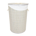 Load image into Gallery viewer, Home Basics Round Bamboo Hamper, Grey $15.00 EACH, CASE PACK OF 6