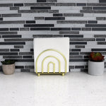 Load image into Gallery viewer, Home Basics Flat Wire Steel Free Standing Upright Non-Skid Modern Napkin Holder, Gold $3.00 EACH, CASE PACK OF 12