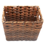 Load image into Gallery viewer, Home Basics Medium Faux Rattan Basket with Cut-out Handles, Coffee $10.00 EACH, CASE PACK OF 6