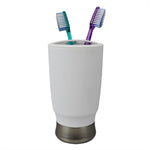 Load image into Gallery viewer, Home Basics 3 Section Rubberized Plastic Tooth Brush Holder, White $3.00 EACH, CASE PACK OF 12
