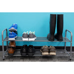 Load image into Gallery viewer, Home Basics Adjustable Plastic Shoe Space Saver, Black $3.00 EACH, CASE PACK OF 12
