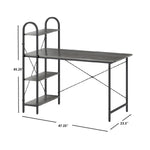 Load image into Gallery viewer, Home Basics Computer Desk With Shelves, Grey Oak/Black $100.00 EACH, CASE PACK OF 1
