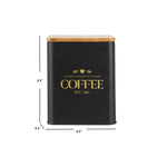 Load image into Gallery viewer, Home Basics Bistro 50 oz. Tin Coffee Canister with Bamboo Top, Black $6 EACH, CASE PACK OF 12