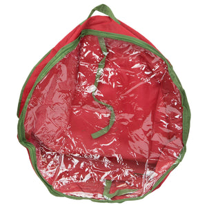 Home Basics Textured PVC 30" Christmas Wreath Bag, Red/Green $5.00 EACH, CASE PACK OF 12