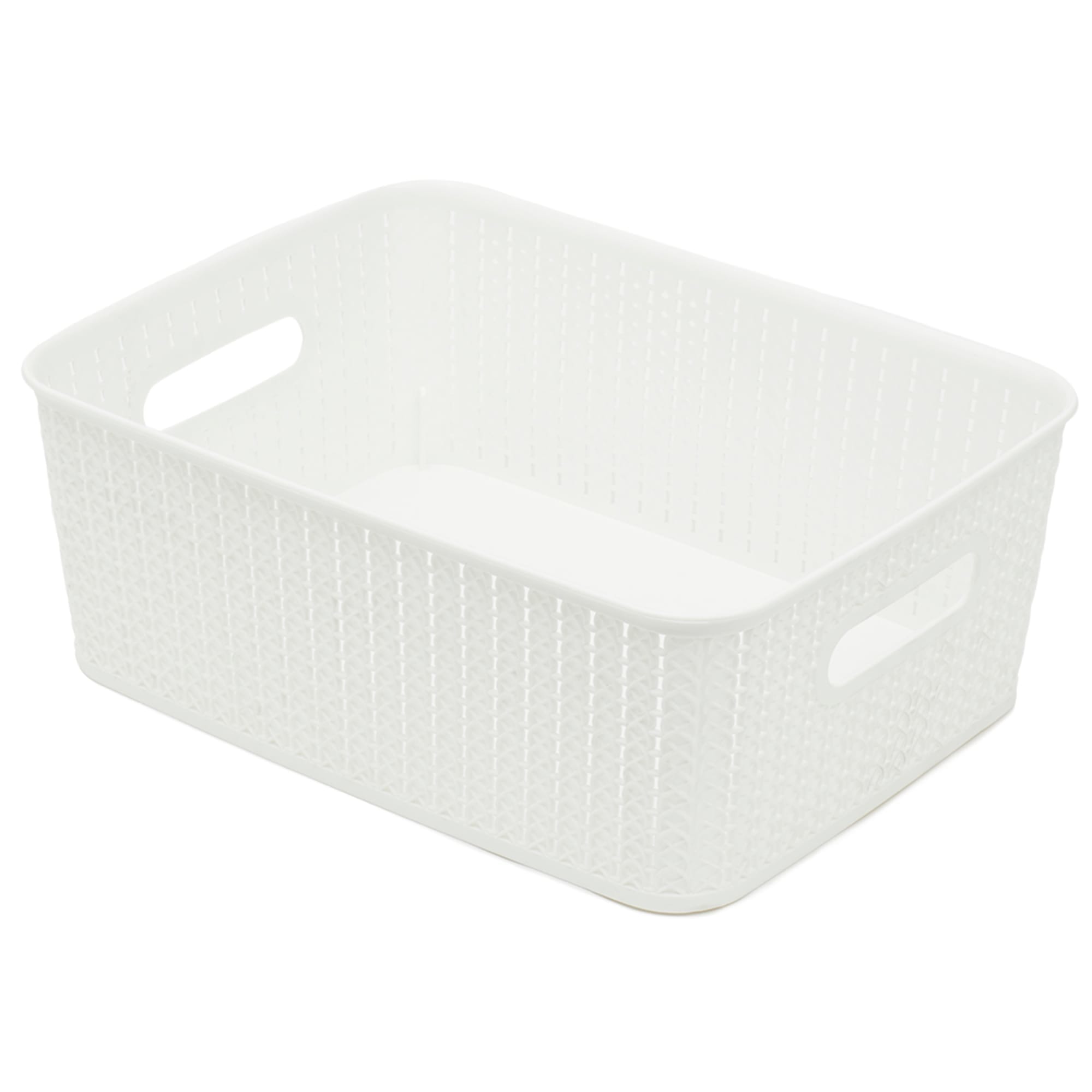 Home Basics 12.5 Liter Plastic Basket With Handles, White $5 EACH, CASE PACK OF 6