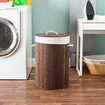 Load image into Gallery viewer, Home Basics Round Foldable Bamboo Hamper, Brown $15.00 EACH, CASE PACK OF 6