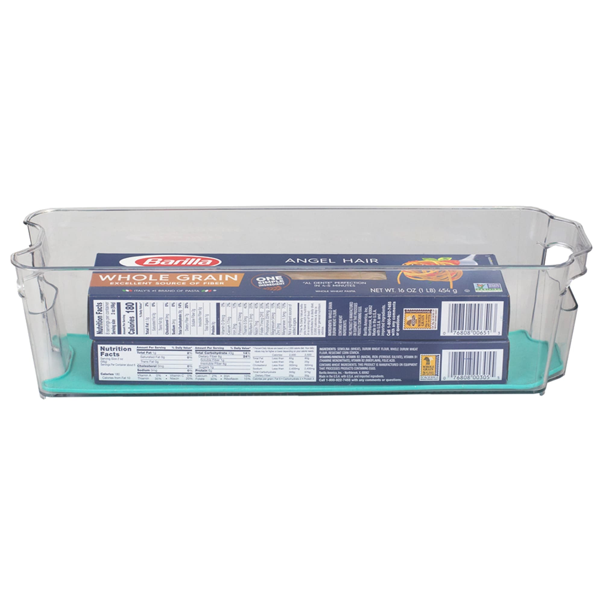 Home Basics 4" x 15"  Multi-Purpose Plastic Fridge Bin with Rubber Lining, Turquoise $3 EACH, CASE PACK OF 12