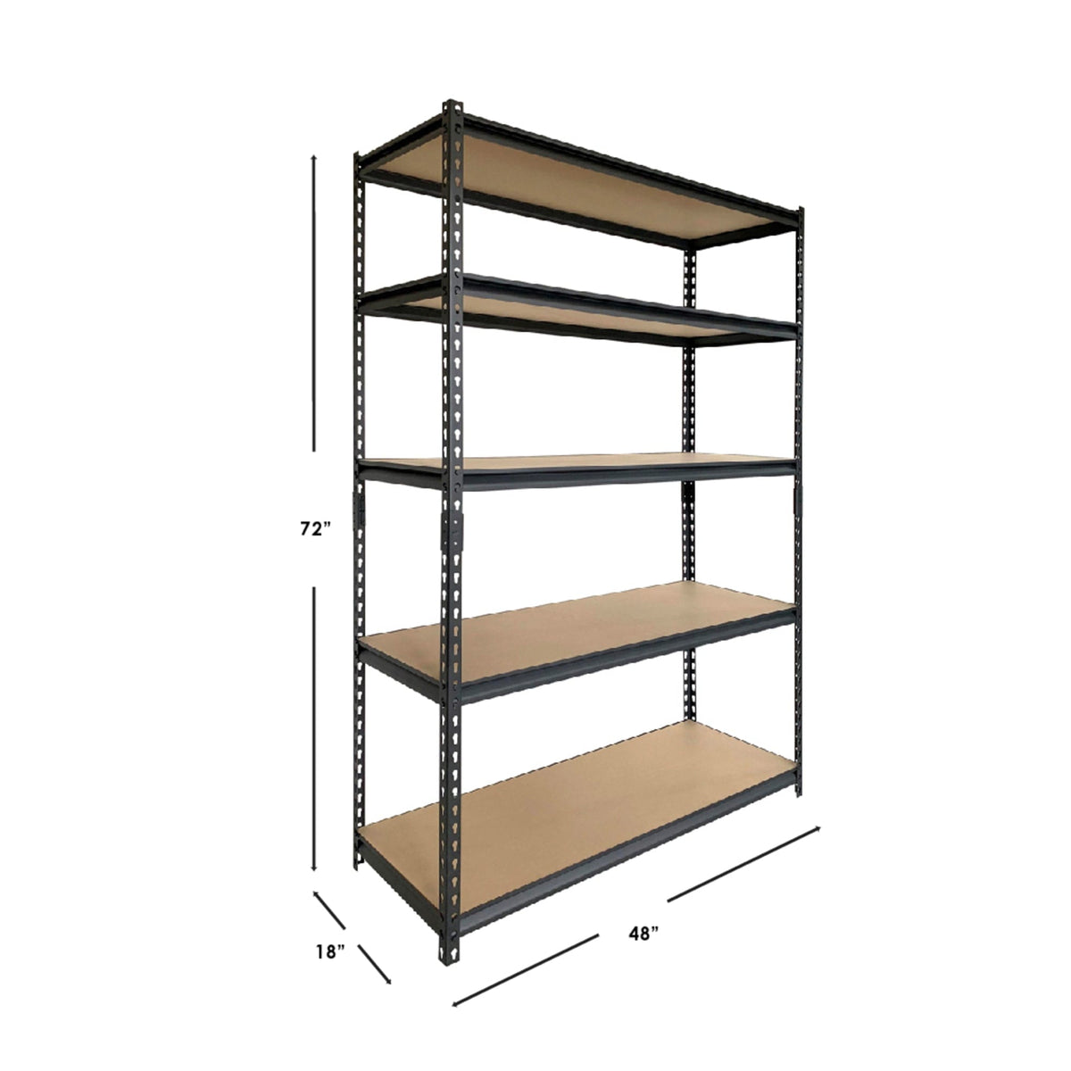 Quick Assembly 5 Tier Heavy Duty Shelf, (35 x 72), Black, STORAGE  ORGANIZATION