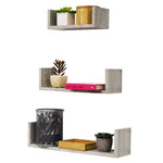 Load image into Gallery viewer, Home Basics Floating Shelf, (Set of 3), Grey $8.00 EACH, CASE PACK OF 6