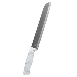 Home Basics Marble Collection 8" Bread Knife, White $2.5 EACH, CASE PACK OF 24