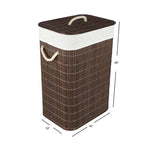 Load image into Gallery viewer, Home Basics Rectangular Bamboo Hamper, Brown $15.00 EACH, CASE PACK OF 6
