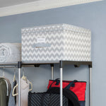 Load image into Gallery viewer, Home Basics Chevron Non-Woven Collapsible Multi-Purpose Jumbo Storage Box with Clear Window, Grey $6.00 EACH, CASE PACK OF 12