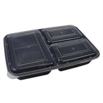 Load image into Gallery viewer, Home Basic 10 Piece 3 Compartment BPA-Free Plastic Meal Prep Containers, Black $3.00 EACH, CASE PACK OF 12

