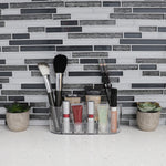 Load image into Gallery viewer, Home Basics Oval Plastic Cosmetic Organizer, Clear $2.50 EACH, CASE PACK OF 48