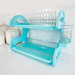 Load image into Gallery viewer, Home Basics 2 Tier Plastic Dish Drainer, Turquoise $20.00 EACH, CASE PACK OF 6
