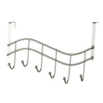 Load image into Gallery viewer, Home Basics Wave 6 Hook Over the Door Organizing Rack, Satin Nickel $6.00 EACH, CASE PACK OF 12