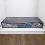 Load image into Gallery viewer, Home Basics Herringbone Non-Woven Under the Bed Storage Bag with See-through Front Panel, Grey $4.00 EACH, CASE PACK OF 12