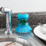 Load image into Gallery viewer, Home Basics Ace Collection Plastic Soap Dispensing Palm Dish Brush - Assorted Colors