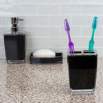 Load image into Gallery viewer, Home Basics Acrylic Plastic Toothbrush Holder, Black $3.00 EACH, CASE PACK OF 24
