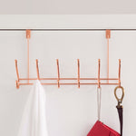 Load image into Gallery viewer, Home Basics 6 Hook Over the Door Hanging Rack, Rose Gold $6 EACH, CASE PACK OF 12
