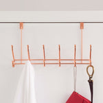 Load image into Gallery viewer, Home Basics 6 Hook Over the Door Hanging Rack, Rose Gold $6 EACH, CASE PACK OF 12