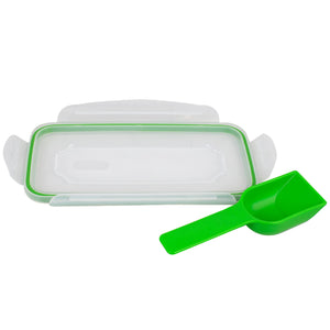 Home Basics  4-Sided Locking Plastic Cereal Storage Container with Spoon, Seafoam Green $5.00 EACH, CASE PACK OF 4