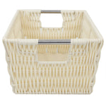 Load image into Gallery viewer, Home Basics Small  Intricate Decorative Weave Plastic Basket, Ivory $5.00 EACH, CASE PACK OF 6
