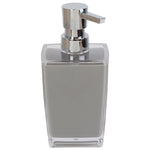 Load image into Gallery viewer, Home Basics Acrylic Plastic 10 oz. Hand Soap Dispenser with Rust-Resistant Brushed Stainless Steel Pump, Grey $4.00 EACH, CASE PACK OF 24