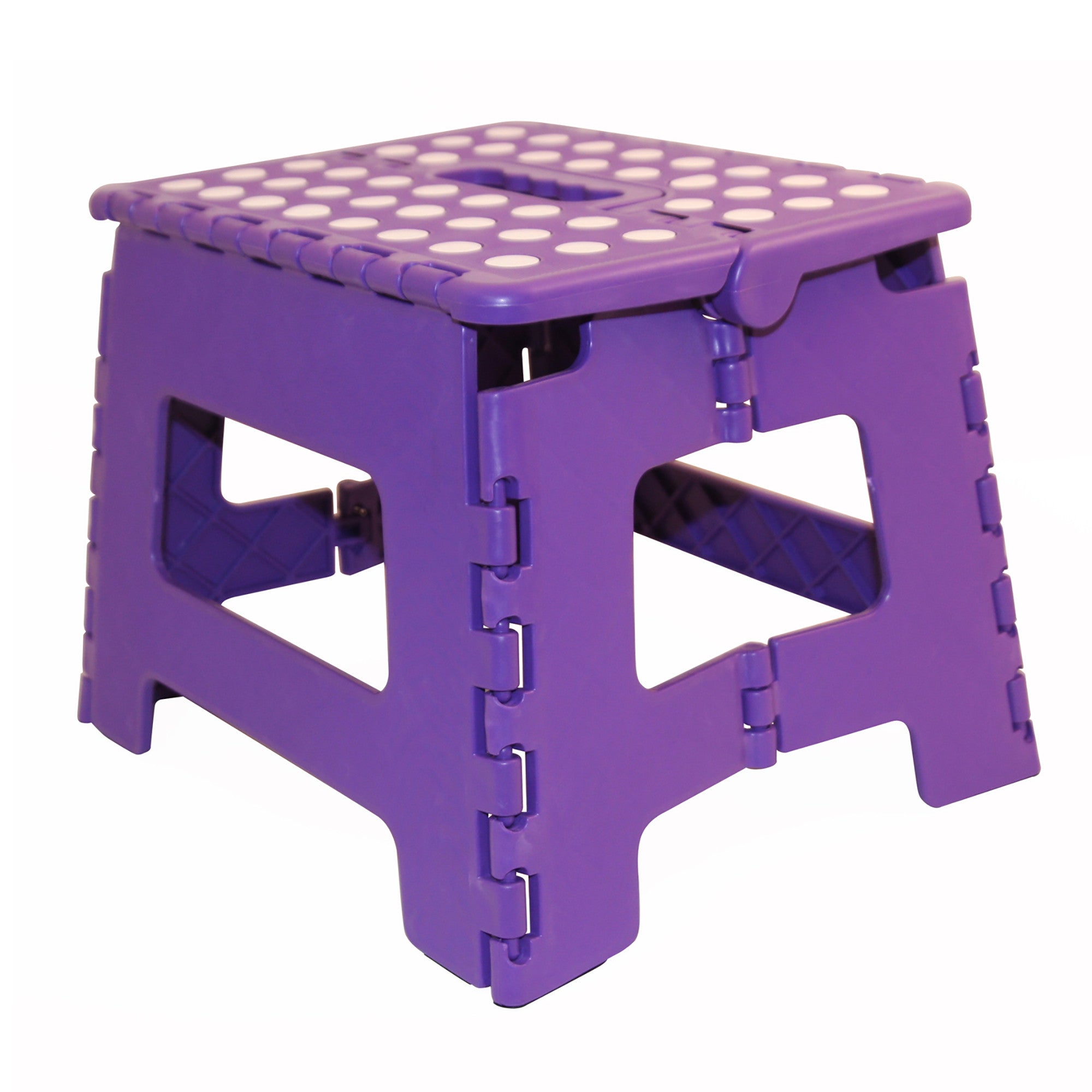 Home Basics Small Plastic Folding Stool with Non-Slip Dots - Assorted Colors
