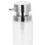 Load image into Gallery viewer, Home Basics 12 oz. Cylinder Plastic Hand Soap Dispenser with Brushed Stainless Steel Pump, Clear $5.00 EACH, CASE PACK OF 24