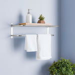 Load image into Gallery viewer, Home Basics Wall Mounted Bath Shelf with Towel Bar $20.00 EACH, CASE PACK OF 6
