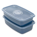 Load image into Gallery viewer, Home Basics 4 Piece Rectangular Plastic Meal Prep Set, (91.3 oz), Blue $6.00 EACH, CASE PACK OF 9

