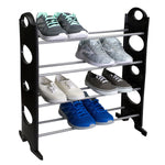 Load image into Gallery viewer, Home Basics Stackable  12 Pair Metal and Plastic Shoe Rack, Black $8.00 EACH, CASE PACK OF 12
