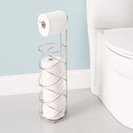 Load image into Gallery viewer, Home Basics Modern Spiral Freestanding Dispensing Toilet Paper Holder, Satin Nickel $12.00 EACH, CASE PACK OF 6
